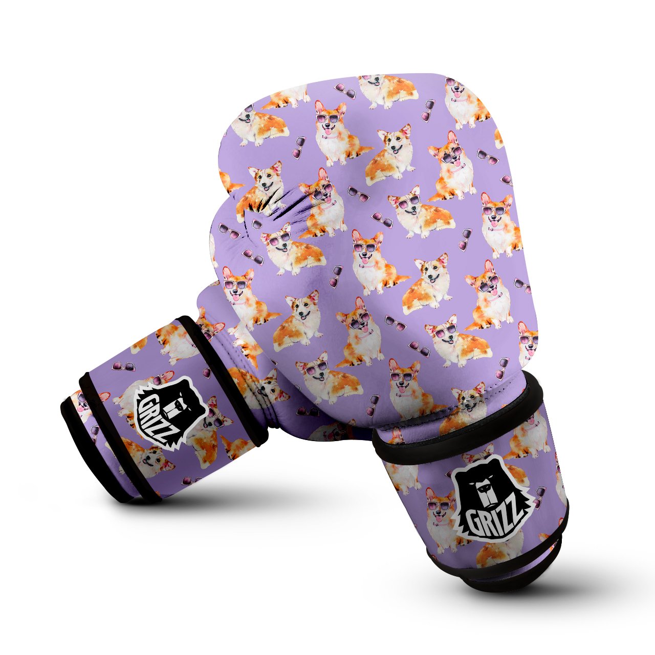 Corgi Watercolor Print Pattern Boxing Gloves-grizzshop