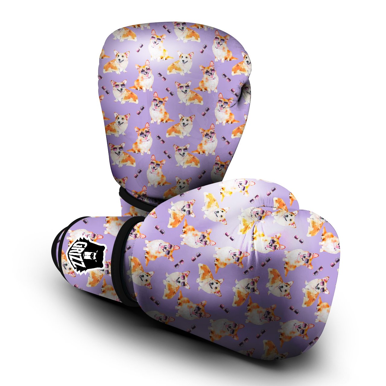 Corgi Watercolor Print Pattern Boxing Gloves-grizzshop