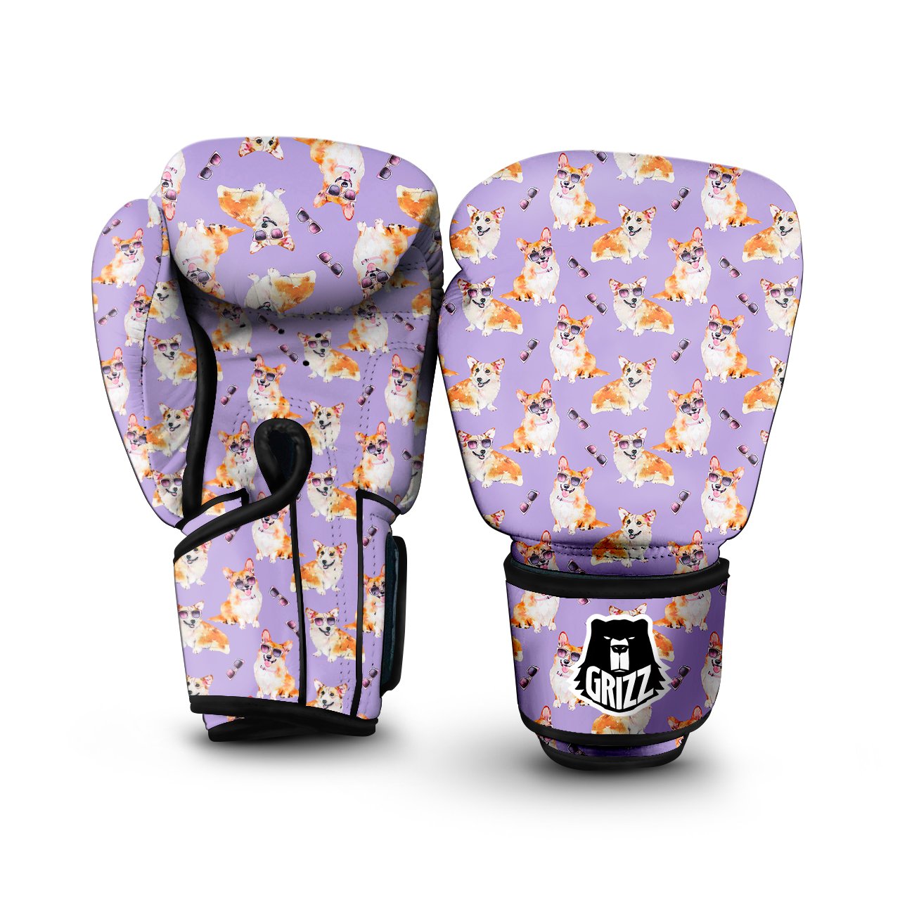 Corgi Watercolor Print Pattern Boxing Gloves-grizzshop