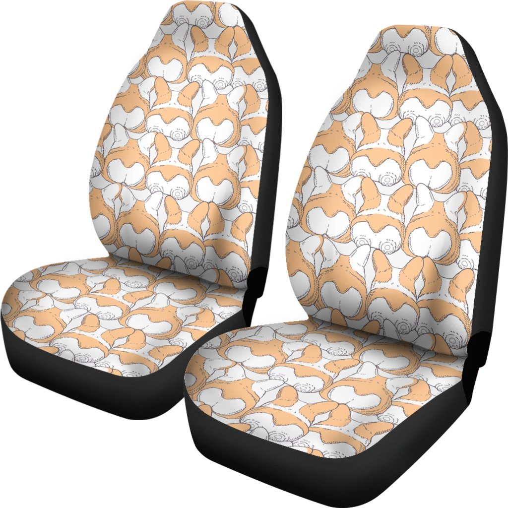 Corgi Butt Pattern Print Universal Fit Car Seat Cover-grizzshop