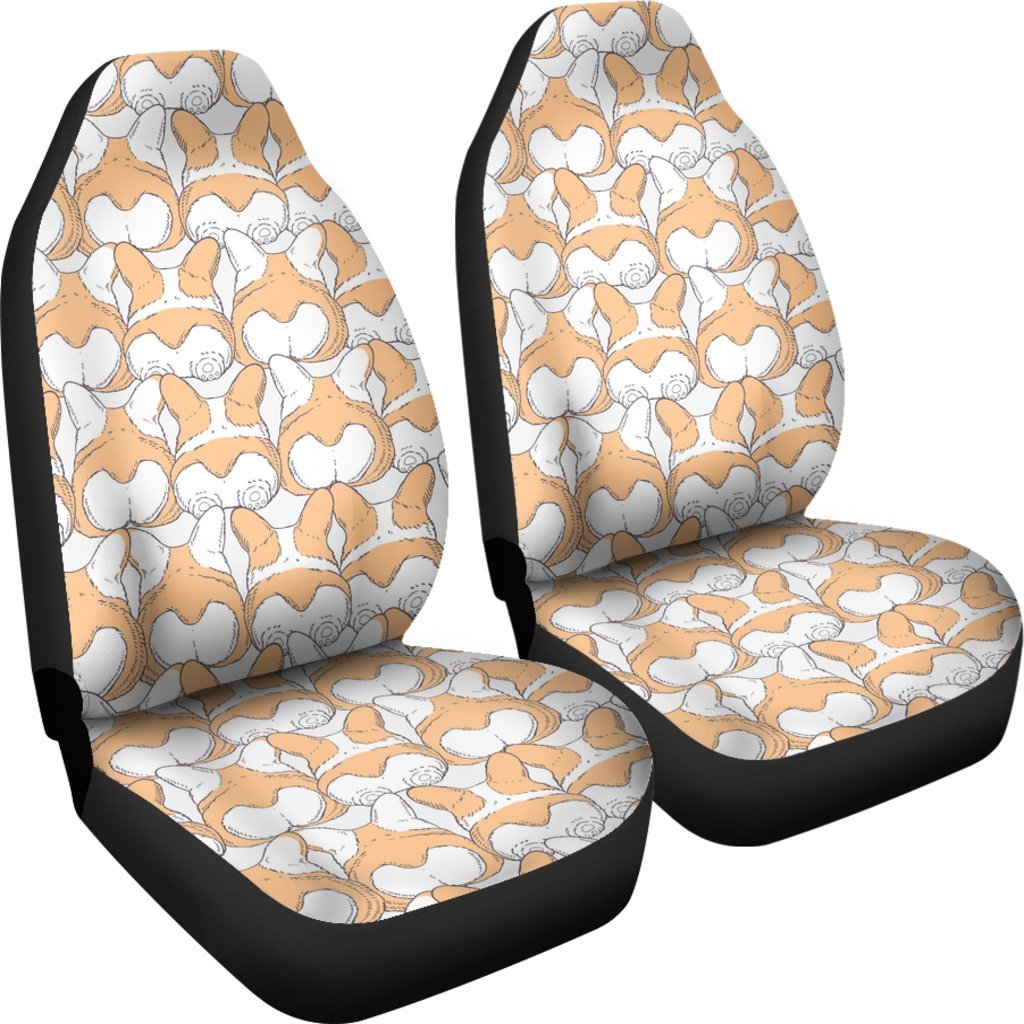 Corgi Butt Pattern Print Universal Fit Car Seat Cover-grizzshop