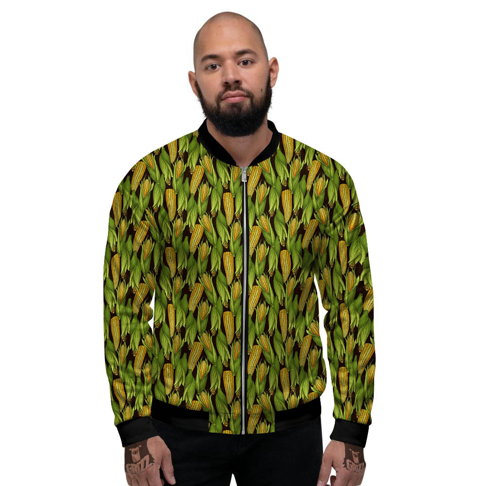 Corn Pattern Print Men's Bomber Jacket-grizzshop