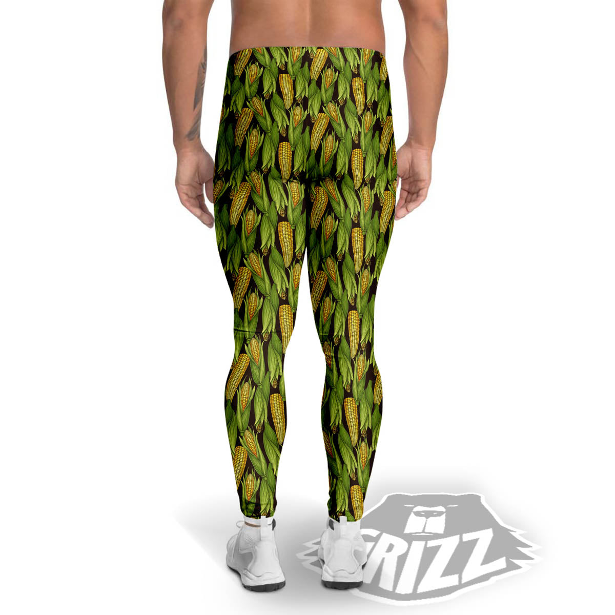 Corn Pattern Print Men's Leggings-grizzshop