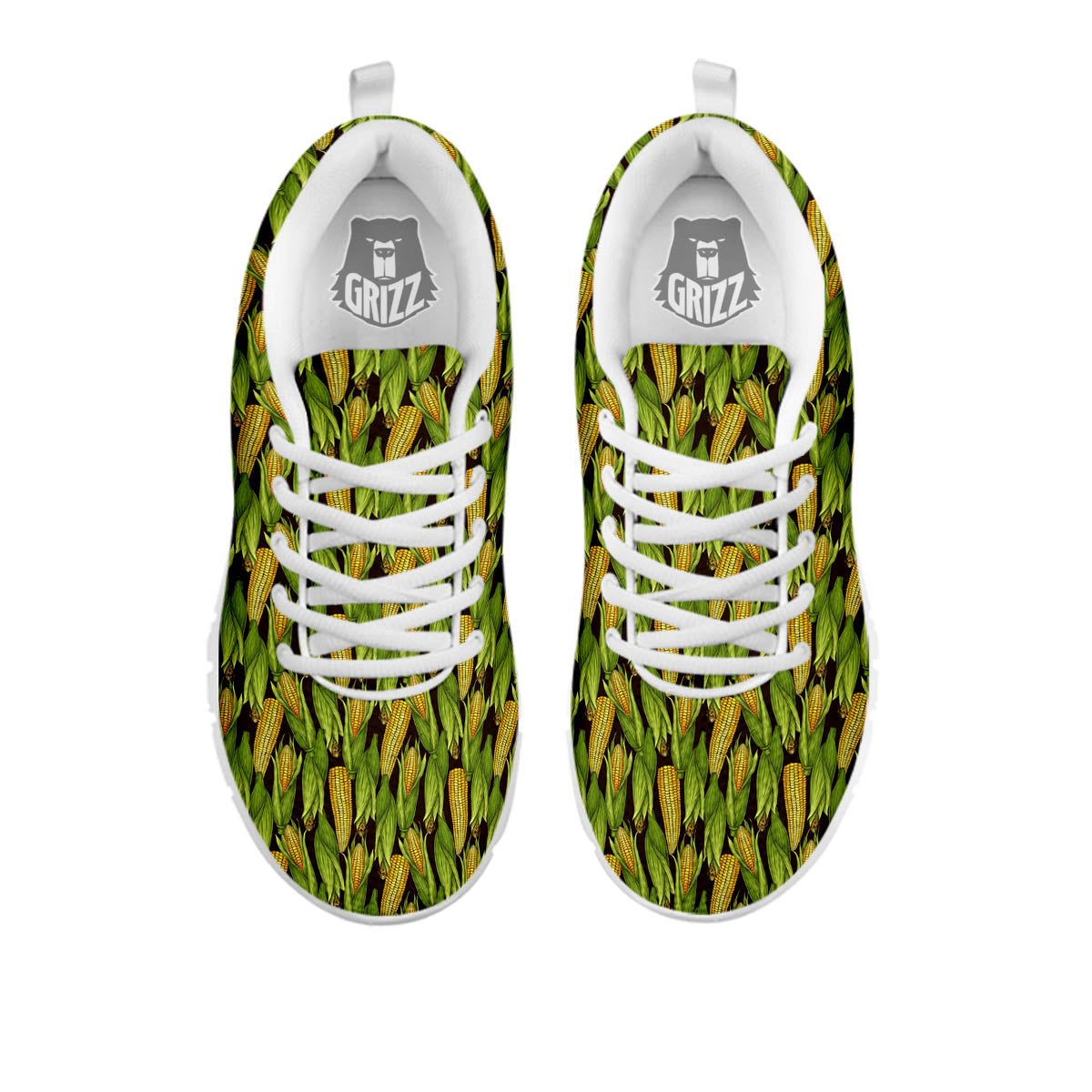 Corn Pattern Print White Sneaker-grizzshop