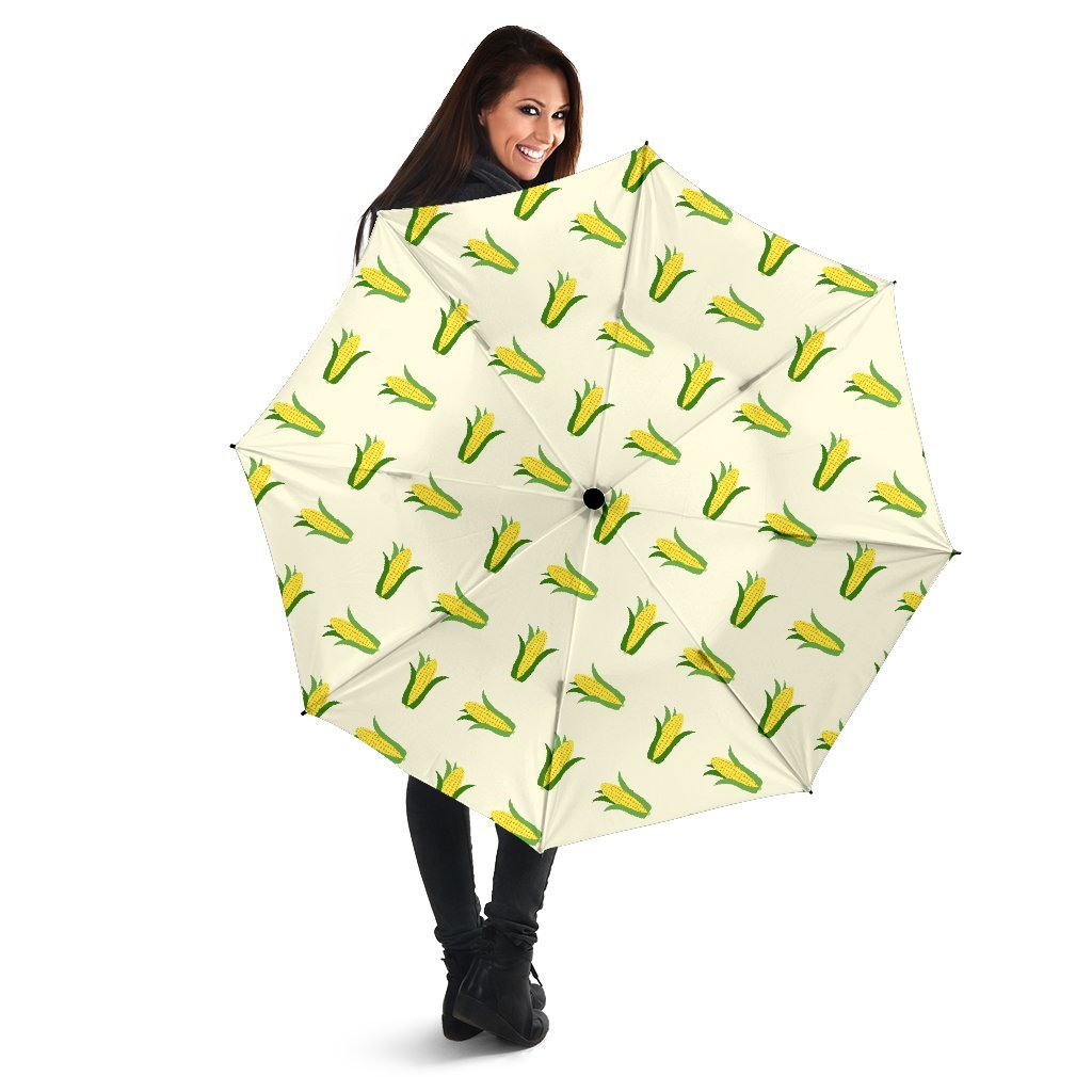 Corn Print Pattern Automatic Foldable Umbrella-grizzshop