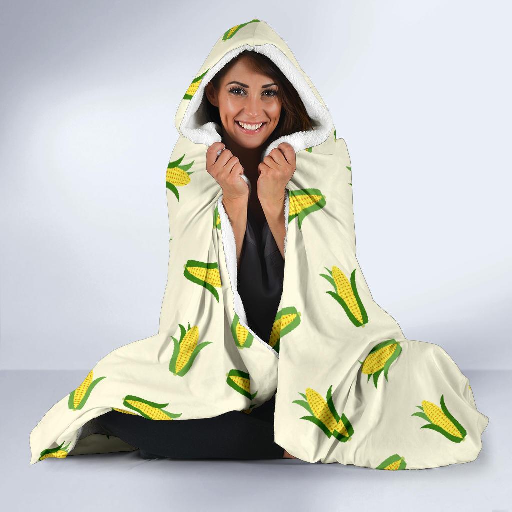 Corn Print Pattern Hooded Blanket-grizzshop