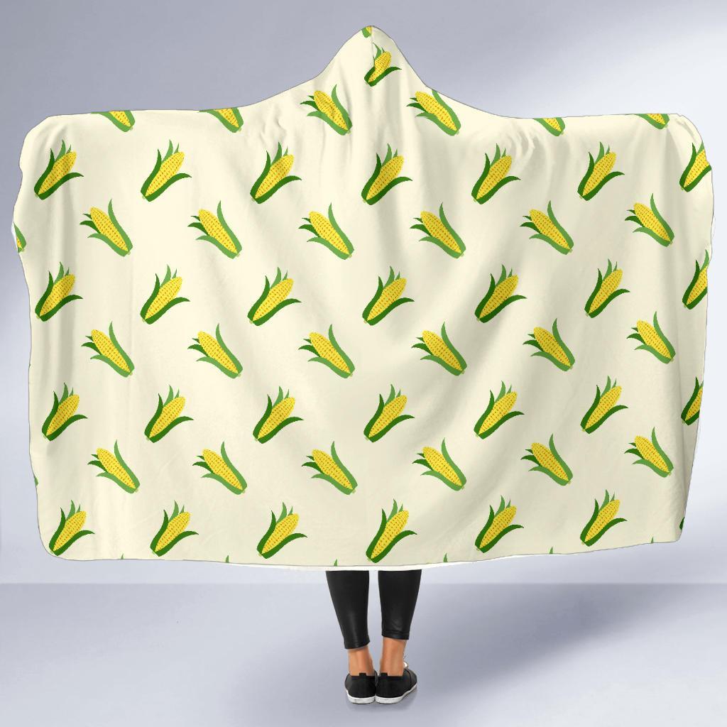 Corn Print Pattern Hooded Blanket-grizzshop