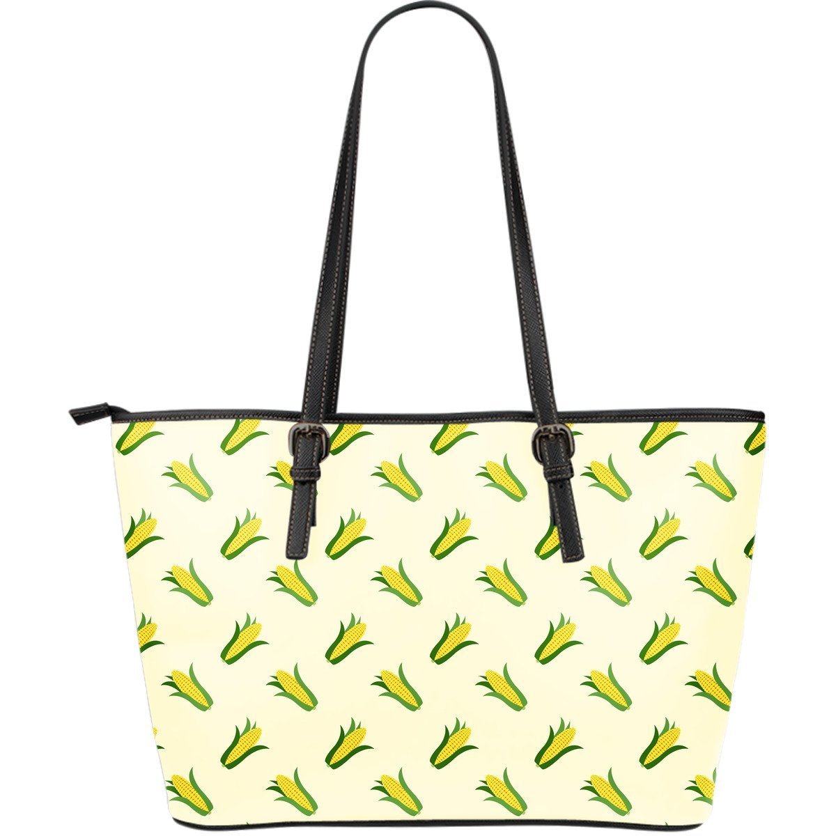 Corn Print Pattern Leather Tote Bag-grizzshop