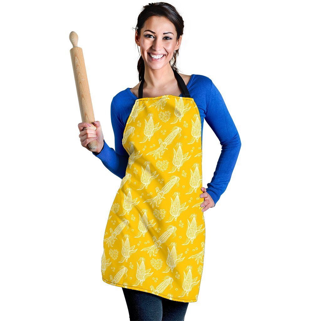 Corn Yellow Pattern Print Women's Apron-grizzshop