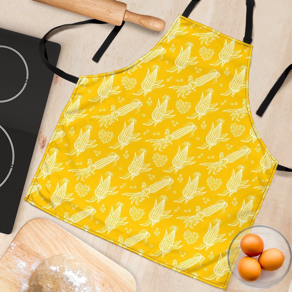 Corn Yellow Pattern Print Women's Apron-grizzshop