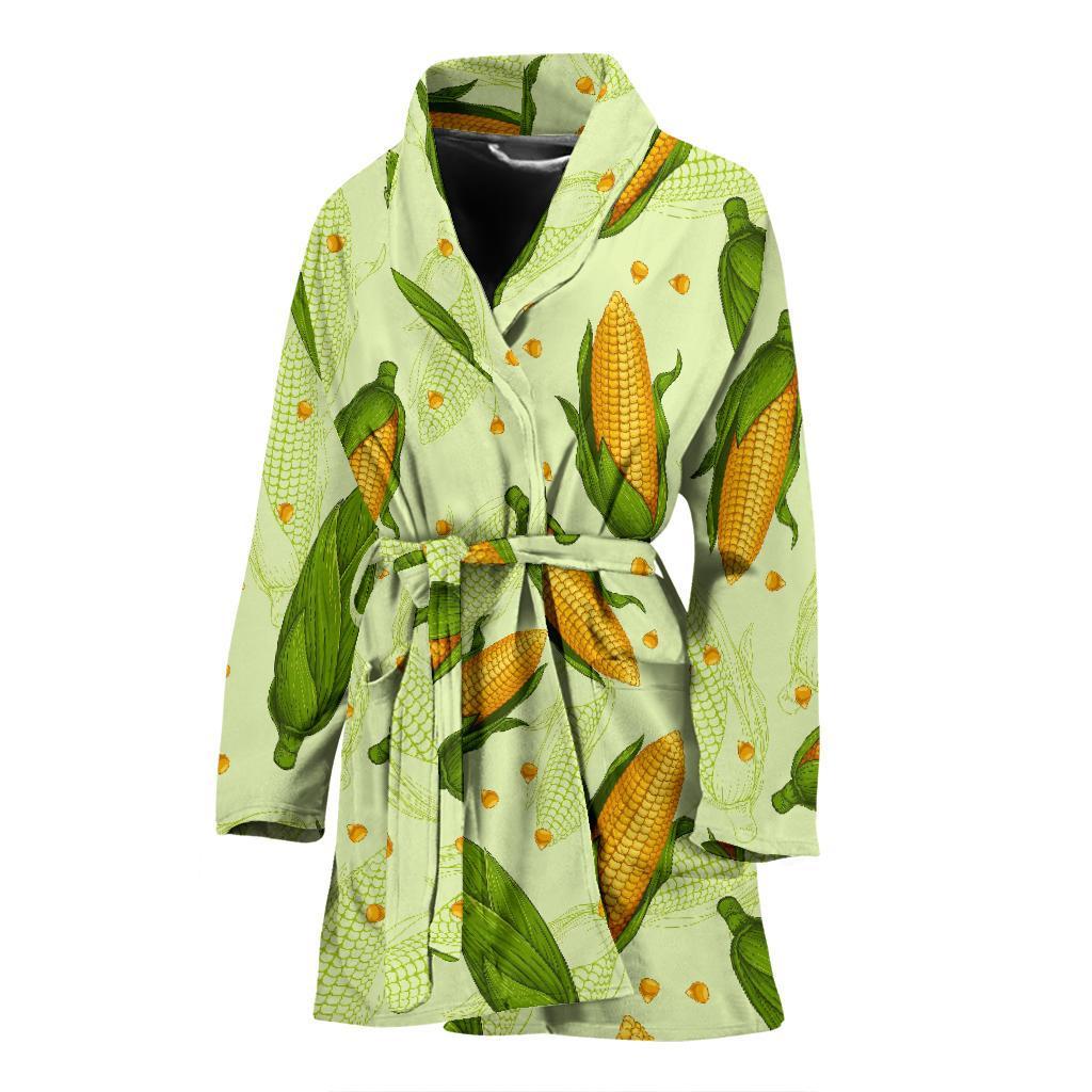 Corn Pattern Print Women Long Robe-grizzshop