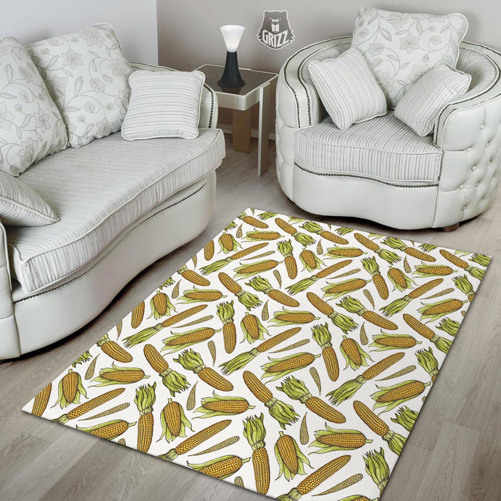 Corncob Hand-Drawn Print Pattern Floor Mat-grizzshop