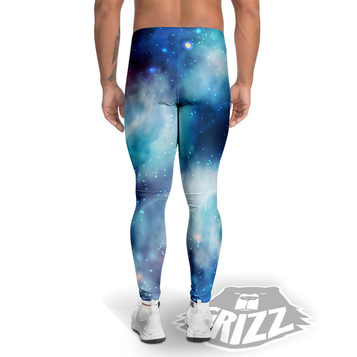 Cosmic Galaxy Space Blue Purple Print Men's Leggings-grizzshop