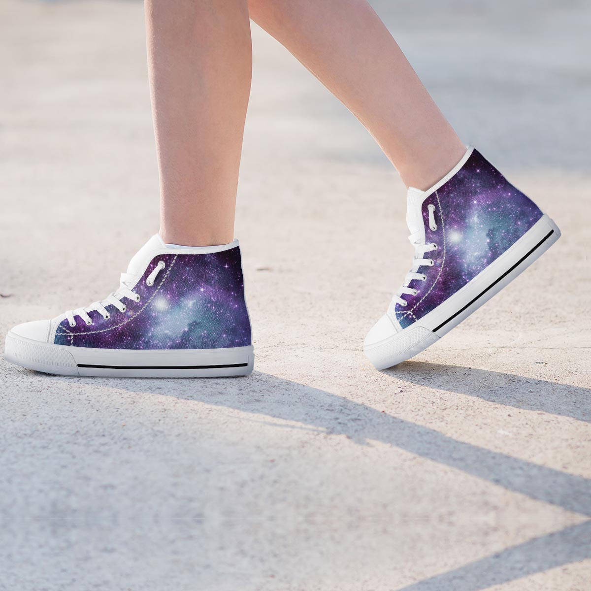 Cosmic Galaxy Space Women's High Top Shoes-grizzshop