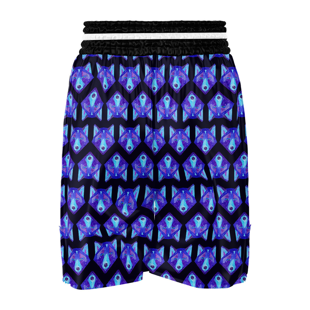Cosmic Polygonal Wolf Print Pattern Boxing Shorts-grizzshop
