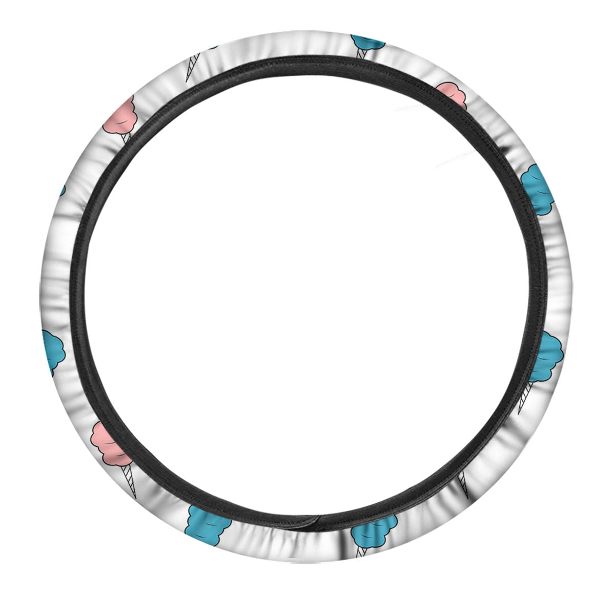 Cotton Candy Blue And Pink Print Pattern Car Steering Wheel Cover-grizzshop
