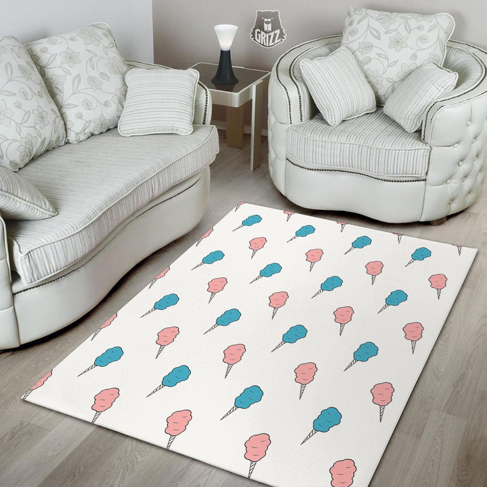 Cotton Candy Blue And Pink Print Pattern Floor Mat-grizzshop