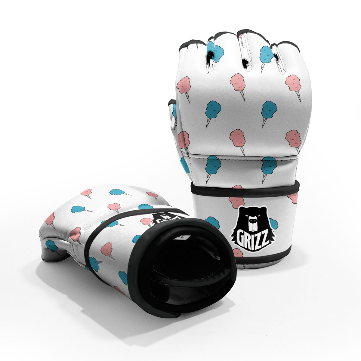 Cotton Candy Blue And Pink Print Pattern MMA Gloves-grizzshop