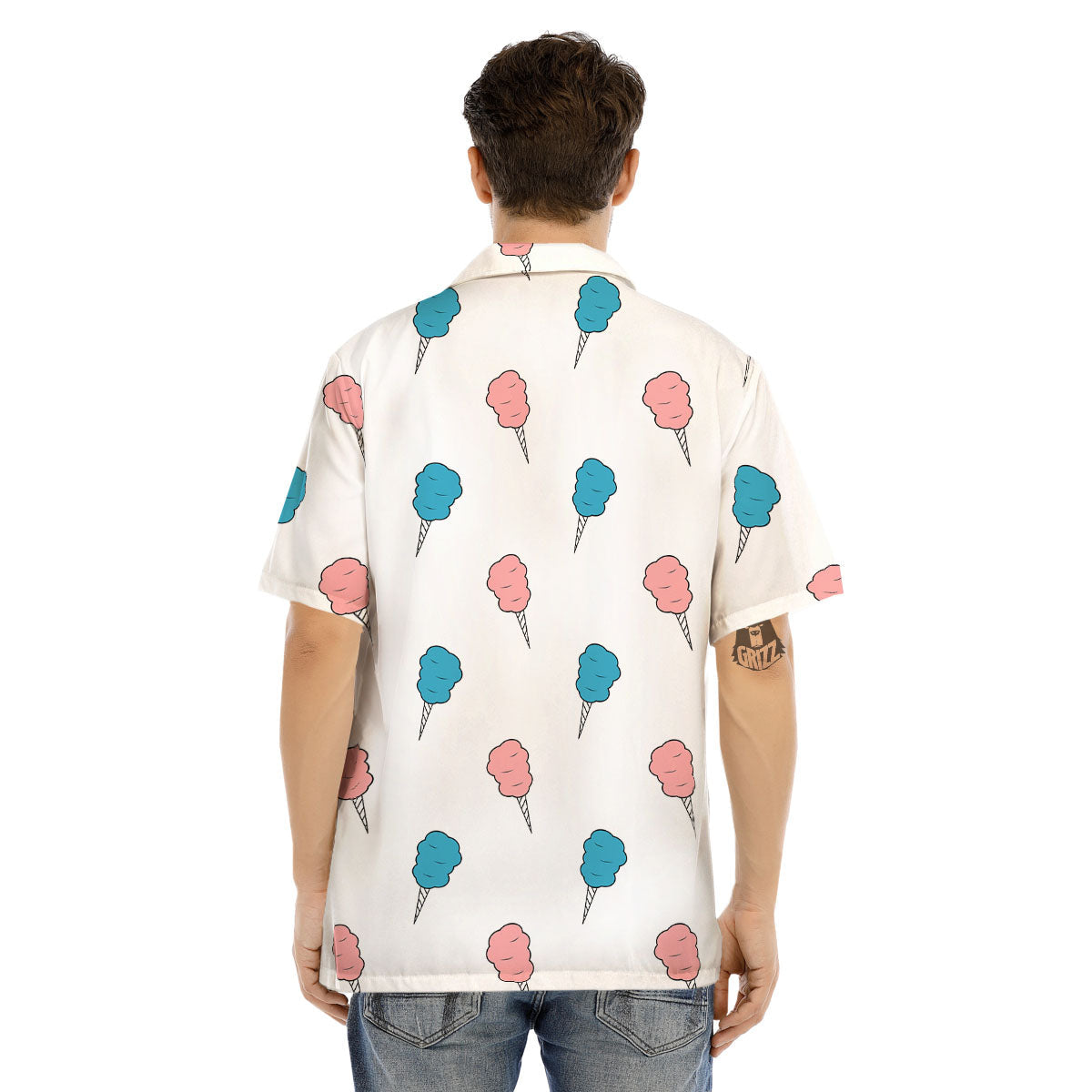 Cotton Candy Blue And Pink Print Pattern Men's Hawaiian Shirt-grizzshop
