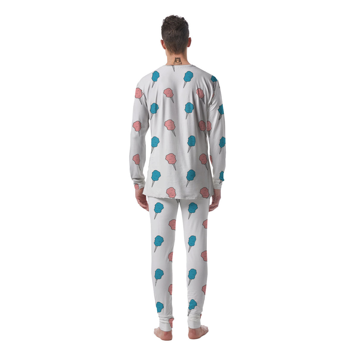 Cotton Candy Blue And Pink Print Pattern Men's Pajamas-grizzshop