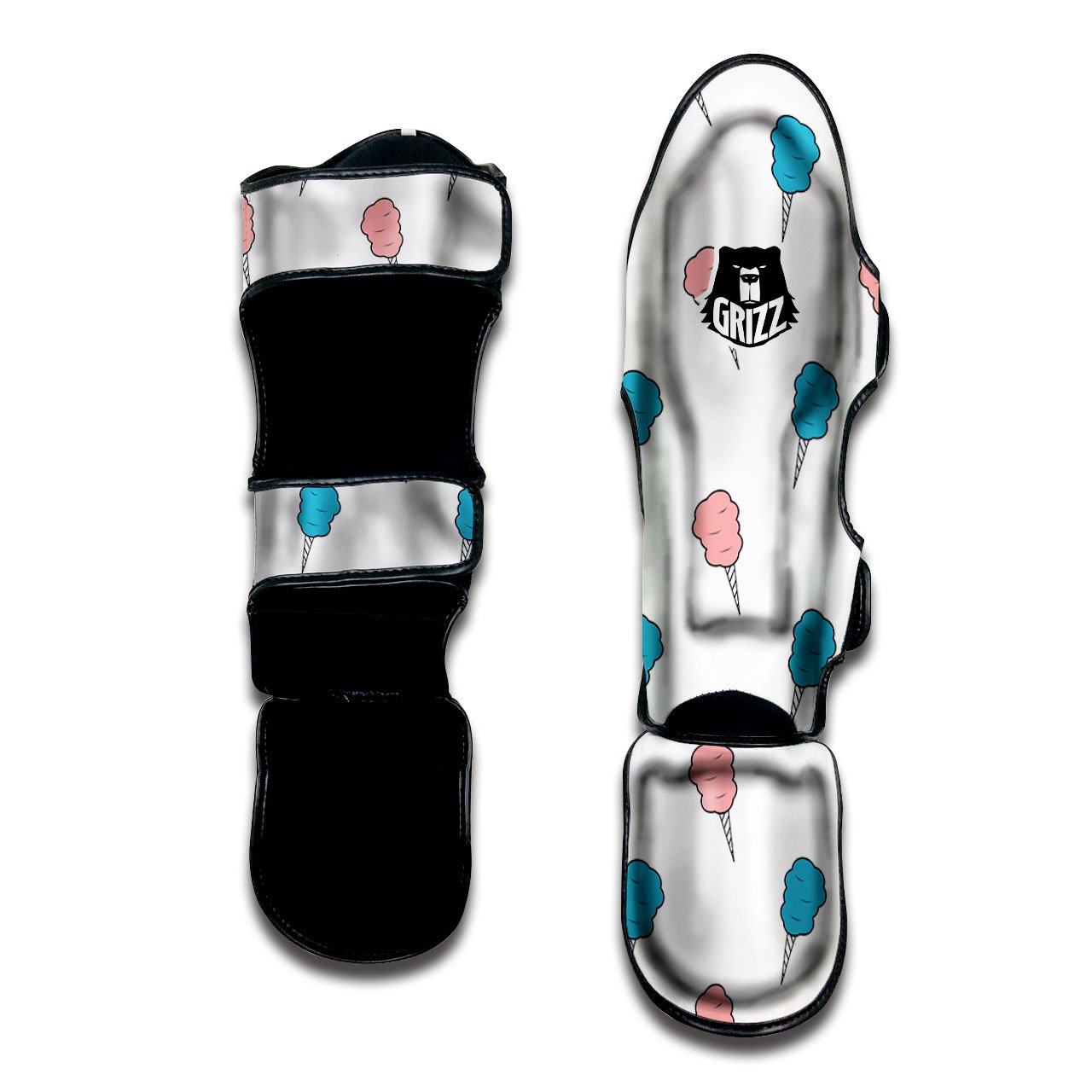 Cotton Candy Blue And Pink Print Pattern Muay Thai Shin Guards-grizzshop