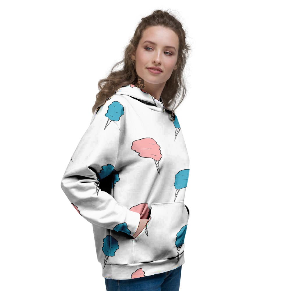 Cotton Candy Blue And Pink Print Pattern Women's Hoodie-grizzshop