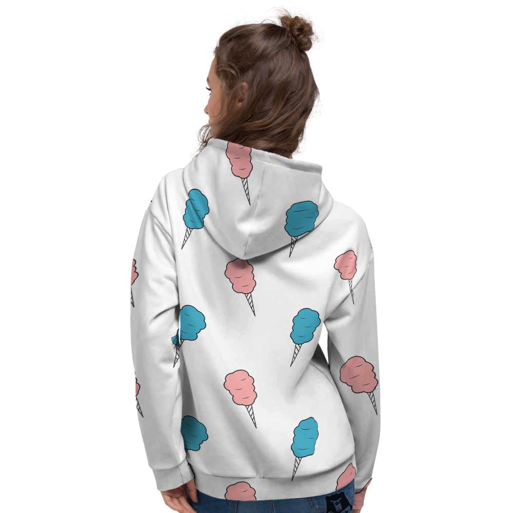 Cotton Candy Blue And Pink Print Pattern Women's Hoodie-grizzshop
