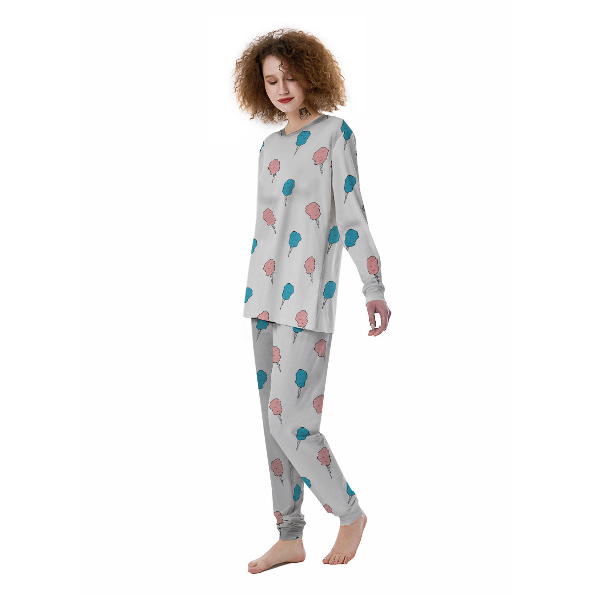 Cotton Candy Blue And Pink Print Pattern Women's Pajamas-grizzshop