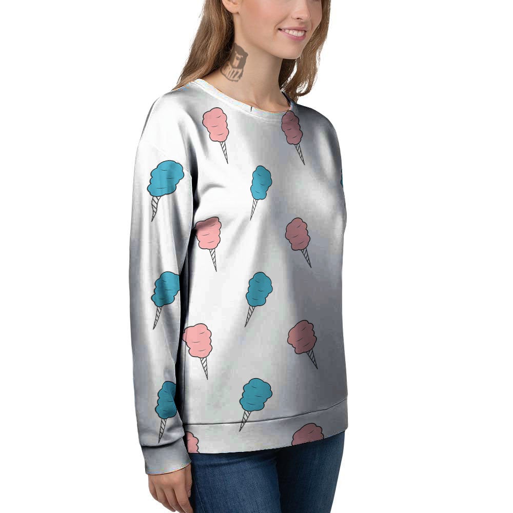 Cotton Candy Blue And Pink Print Pattern Women's Sweatshirt-grizzshop