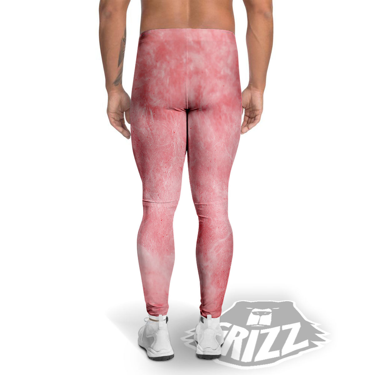Cotton Candy Pink Print Men's Leggings-grizzshop