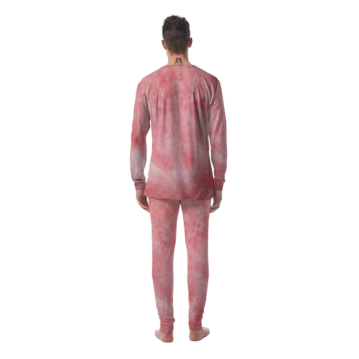 Cotton Candy Pink Print Men's Pajamas-grizzshop