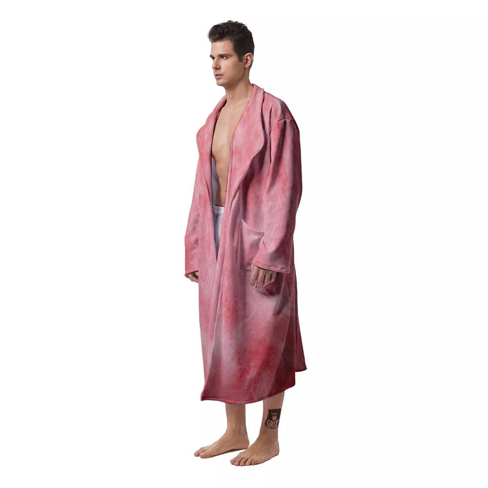 Cotton Candy Pink Print Men's Robe-grizzshop
