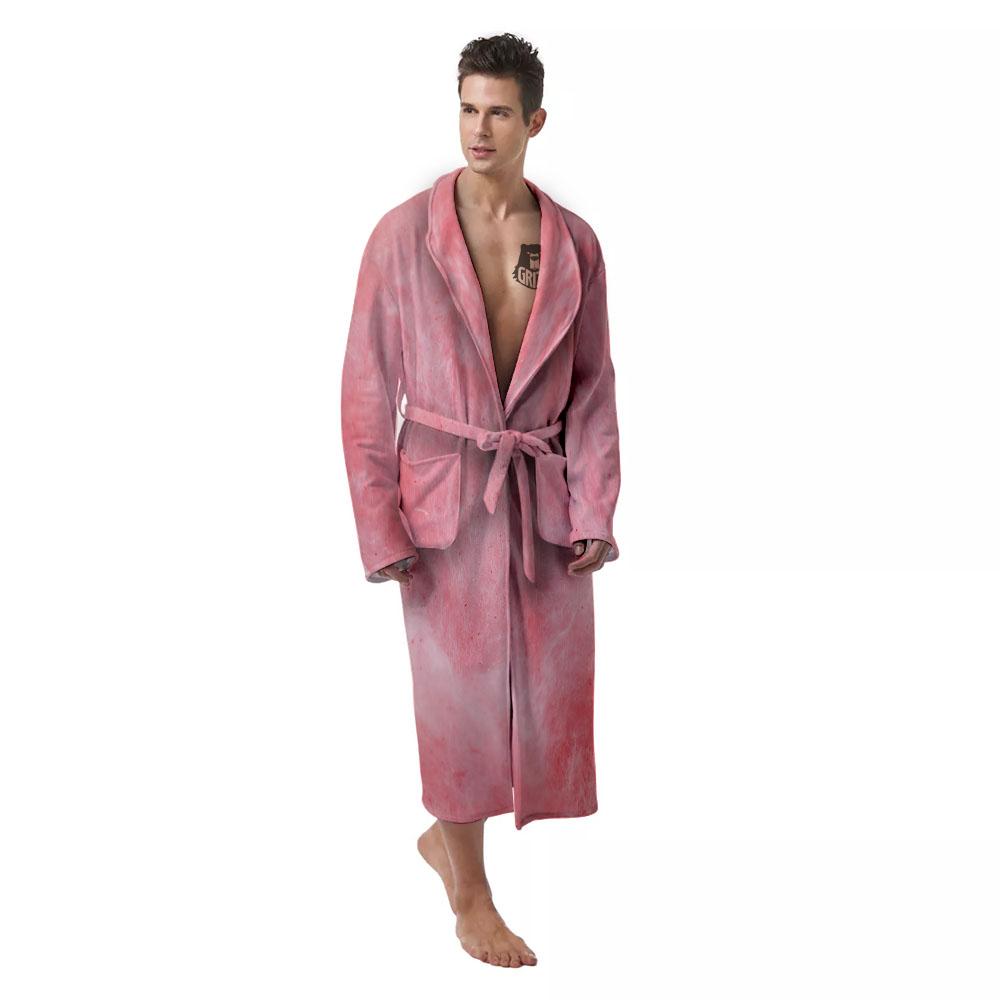 Cotton Candy Pink Print Men's Robe-grizzshop