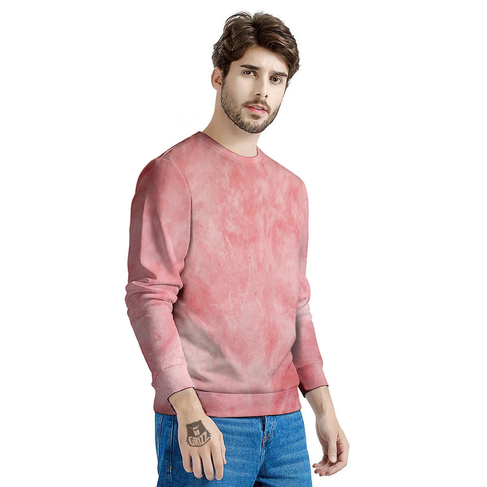 Cotton Candy Pink Print Men's Sweatshirt-grizzshop