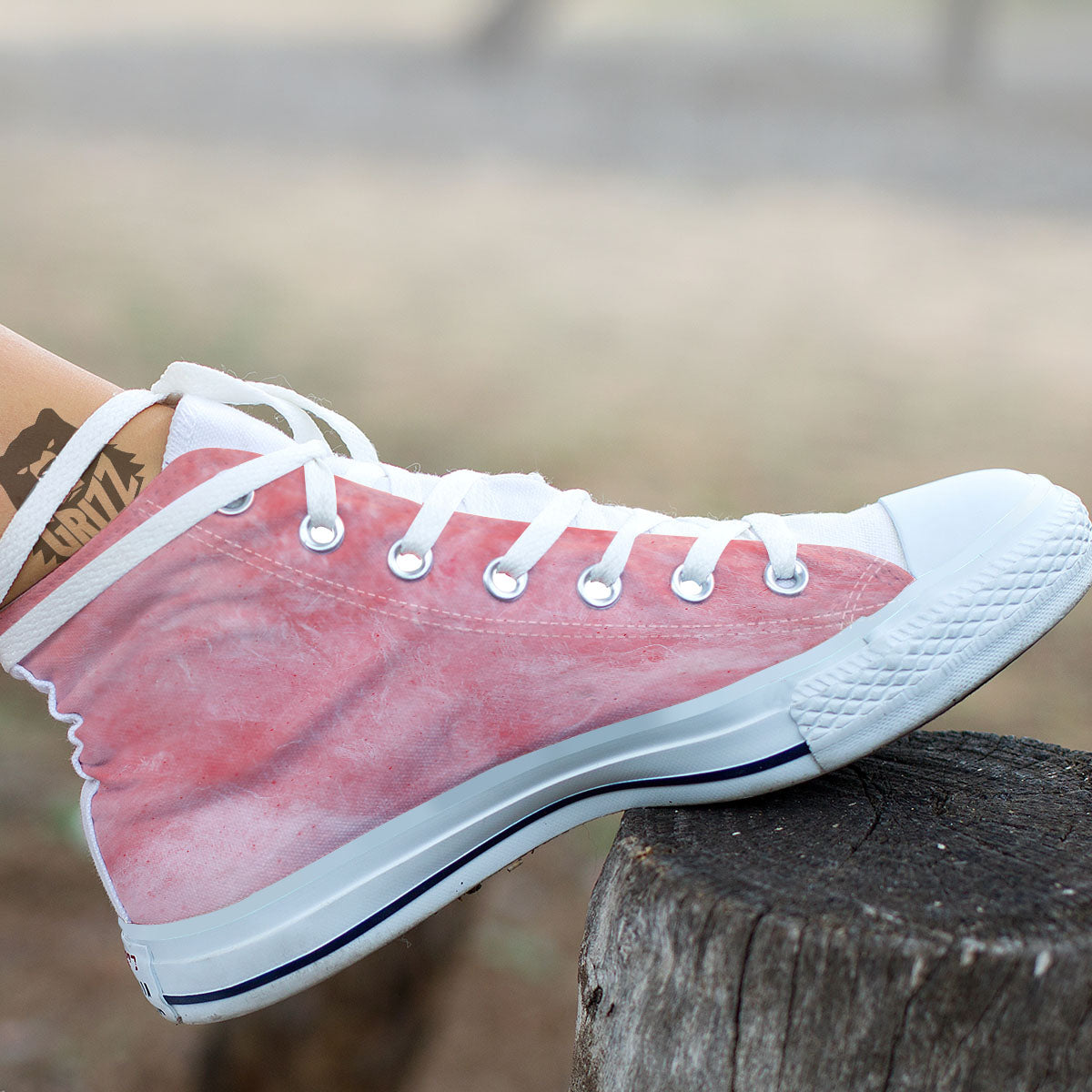 Cotton Candy Pink Print White High Top Shoes-grizzshop
