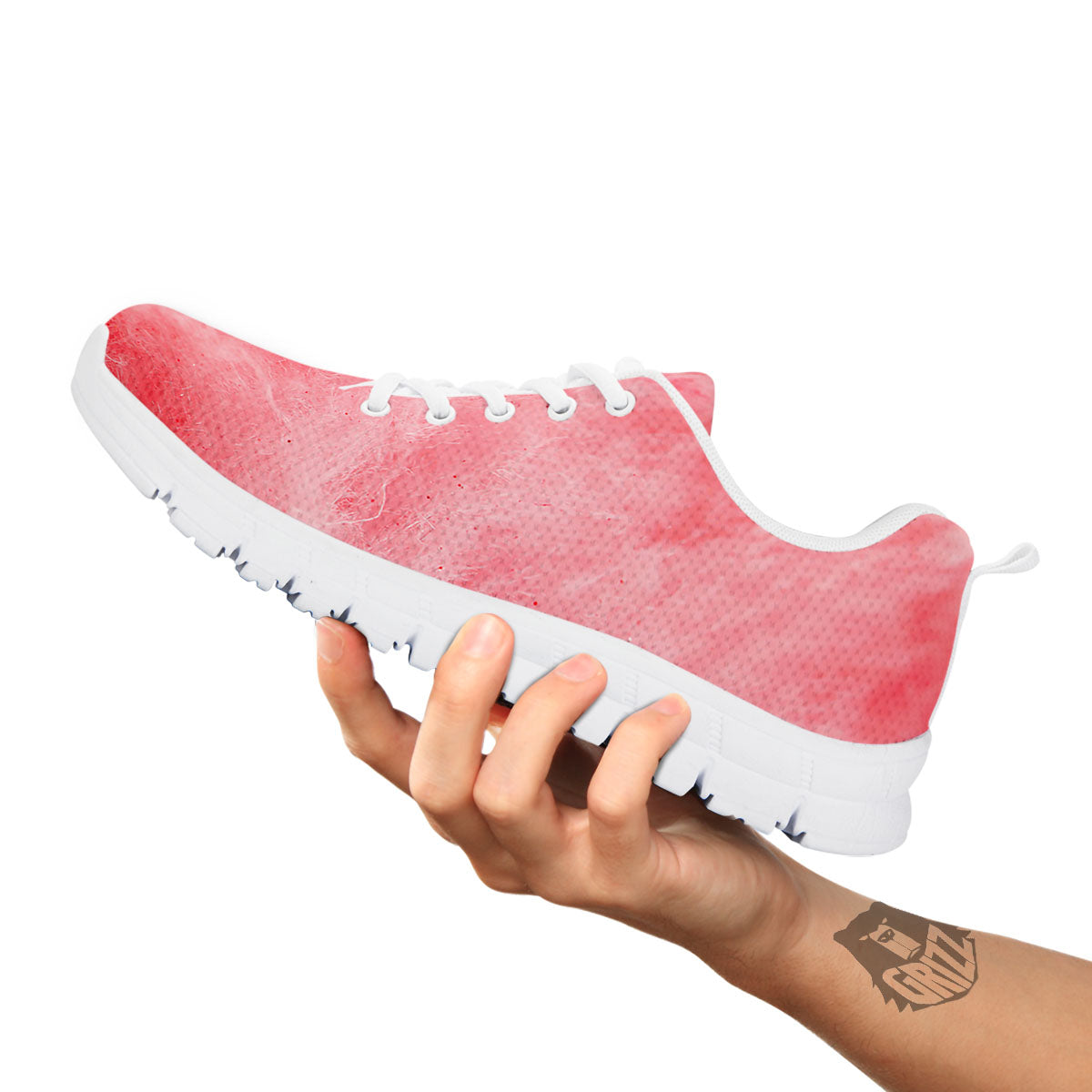 Cotton Candy Pink Print White Sneaker-grizzshop