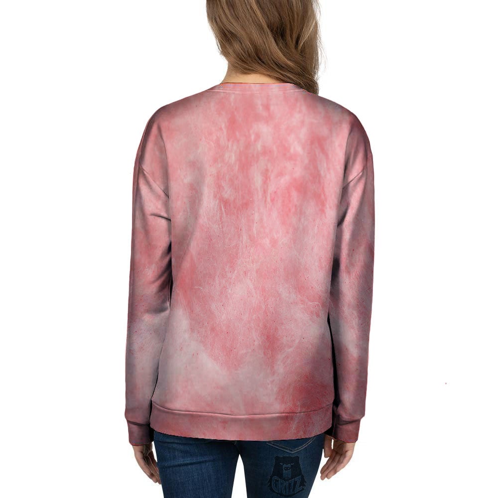 Cotton Candy Pink Print Women's Sweatshirt-grizzshop