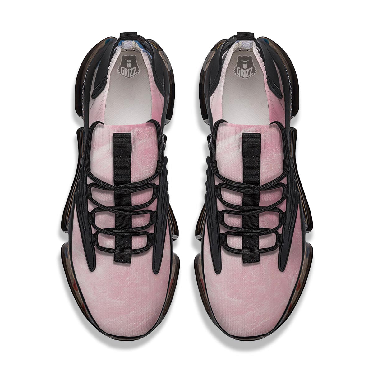 Cotton Candy Sweet Print Black Gym Shoes-grizzshop