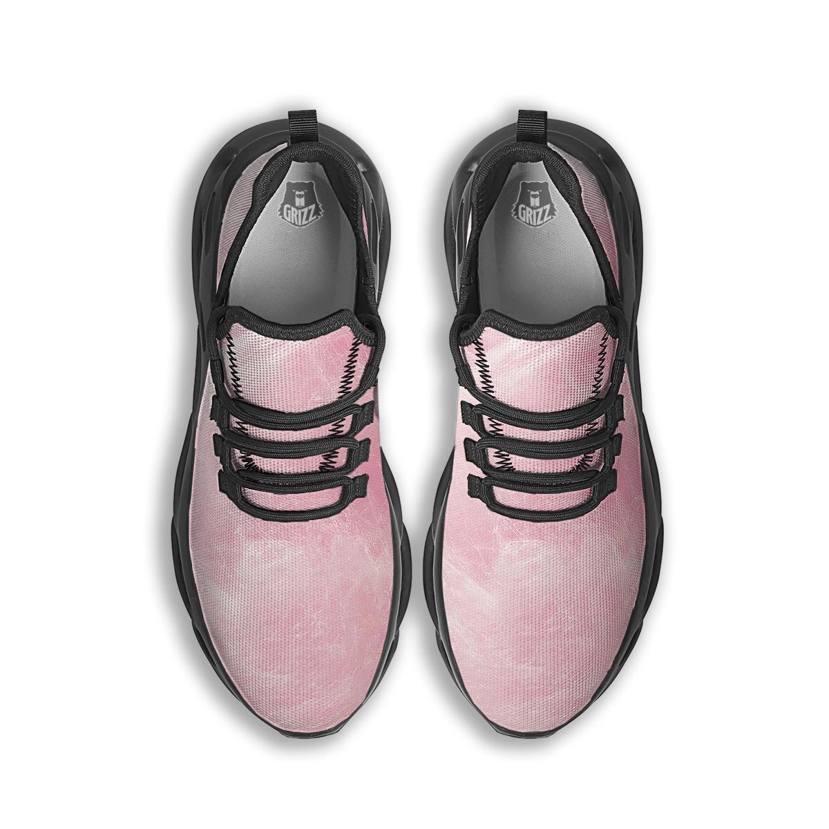 Cotton Candy Sweet Print Black Running Shoes-grizzshop