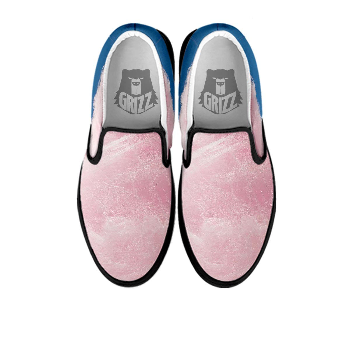 Cotton Candy Sweet Print Black Slip On Shoes-grizzshop