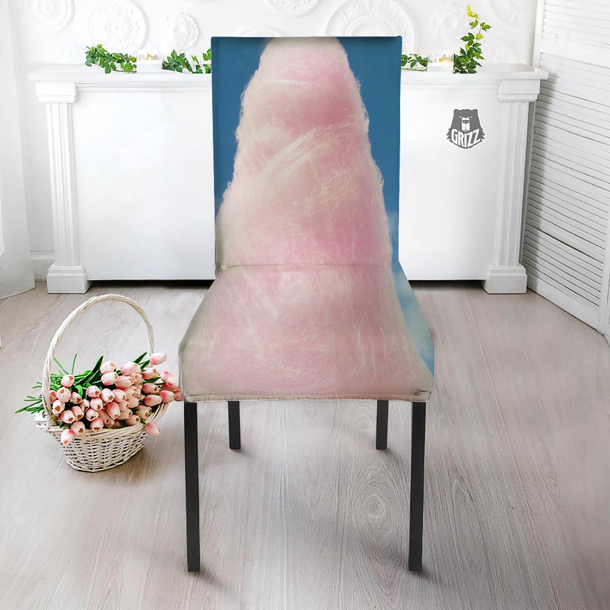 Cotton Candy Sweet Print Dining Chair Slipcover-grizzshop