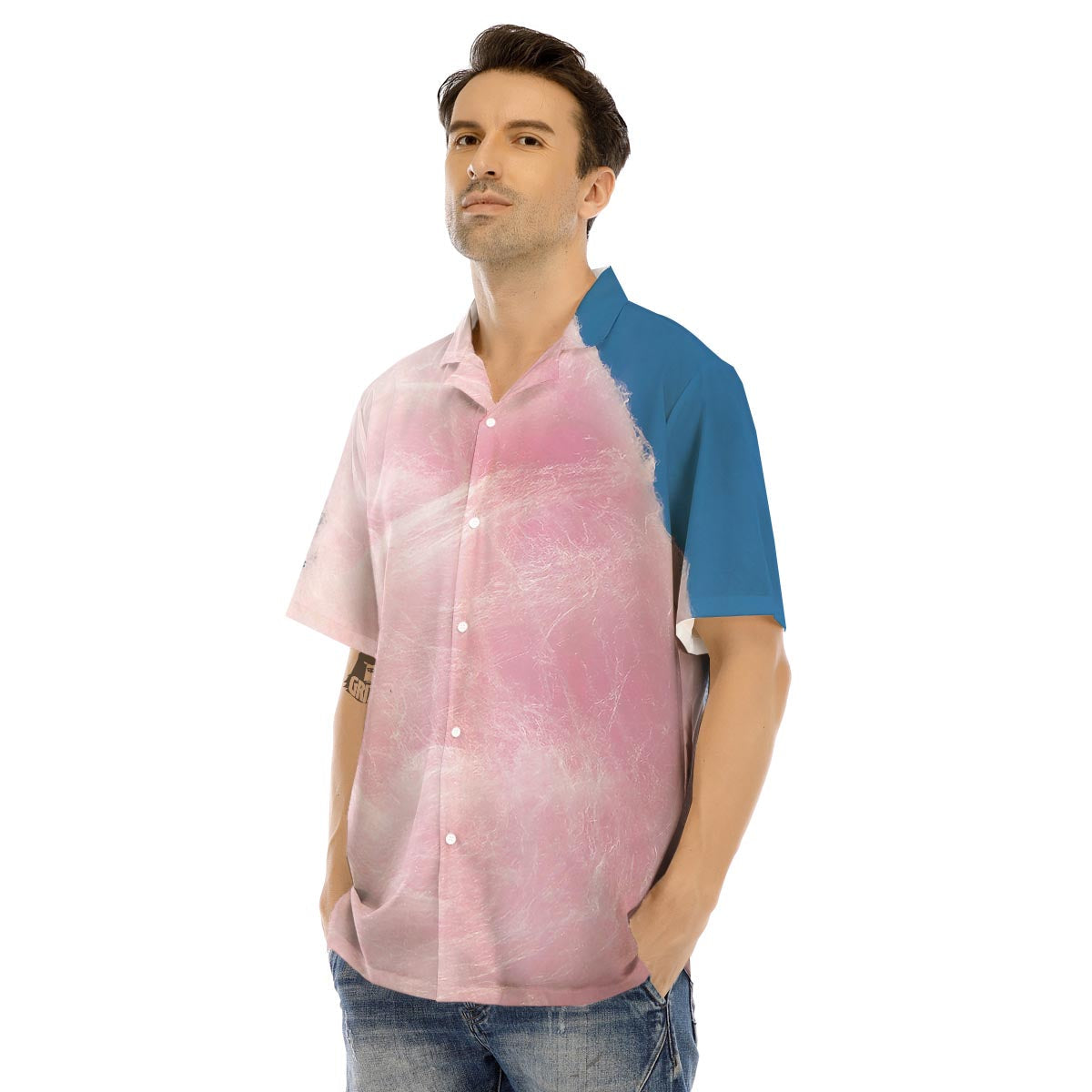 Cotton Candy Sweet Print Men's Hawaiian Shirt-grizzshop