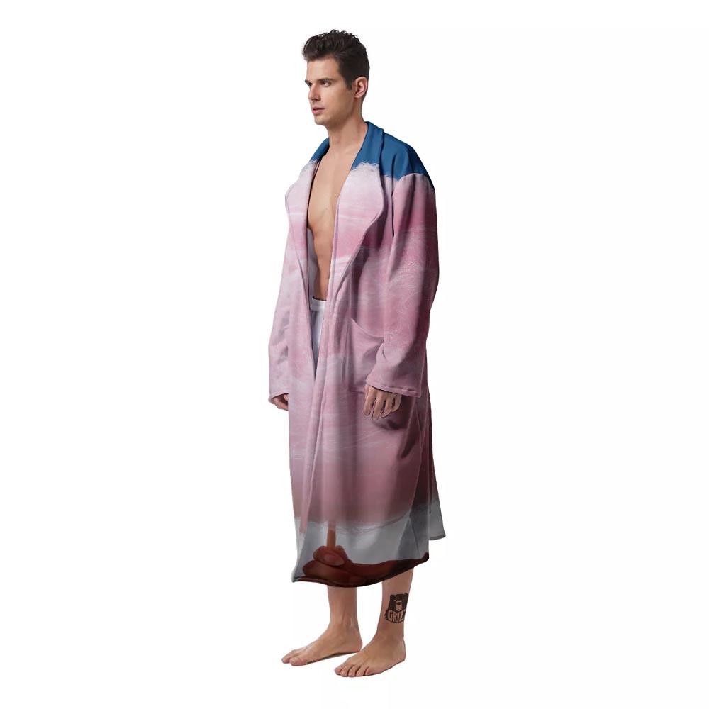 Cotton Candy Sweet Print Men's Robe-grizzshop