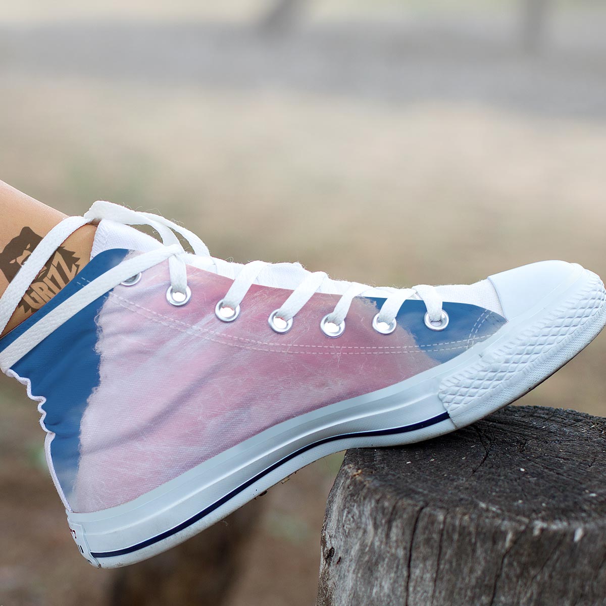 Cotton Candy Sweet Print White High Top Shoes-grizzshop