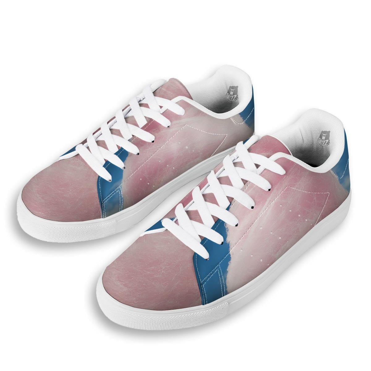 Cotton Candy Sweet Print White Low Top Sneakers-grizzshop