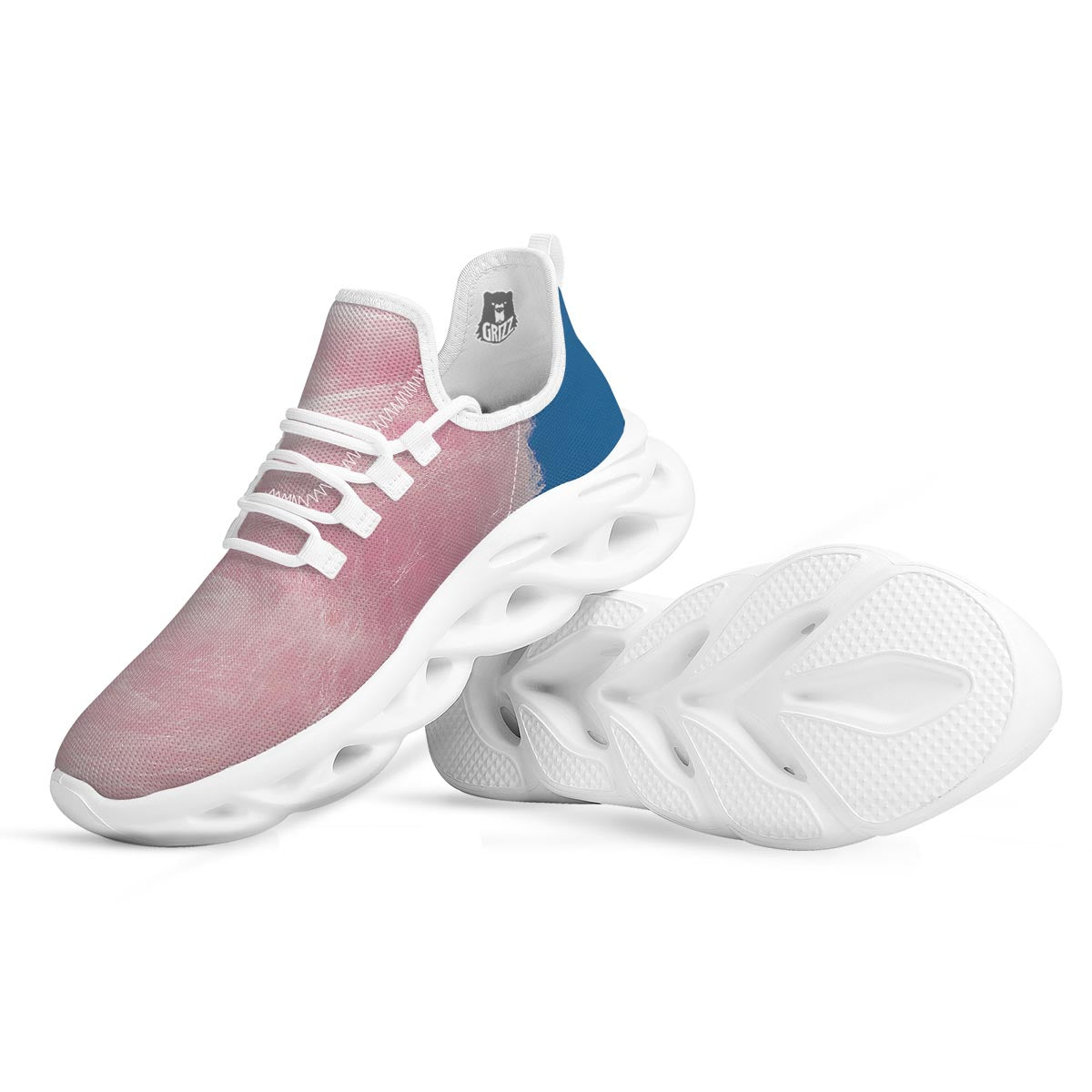 Cotton Candy Sweet Print White Running Shoes-grizzshop