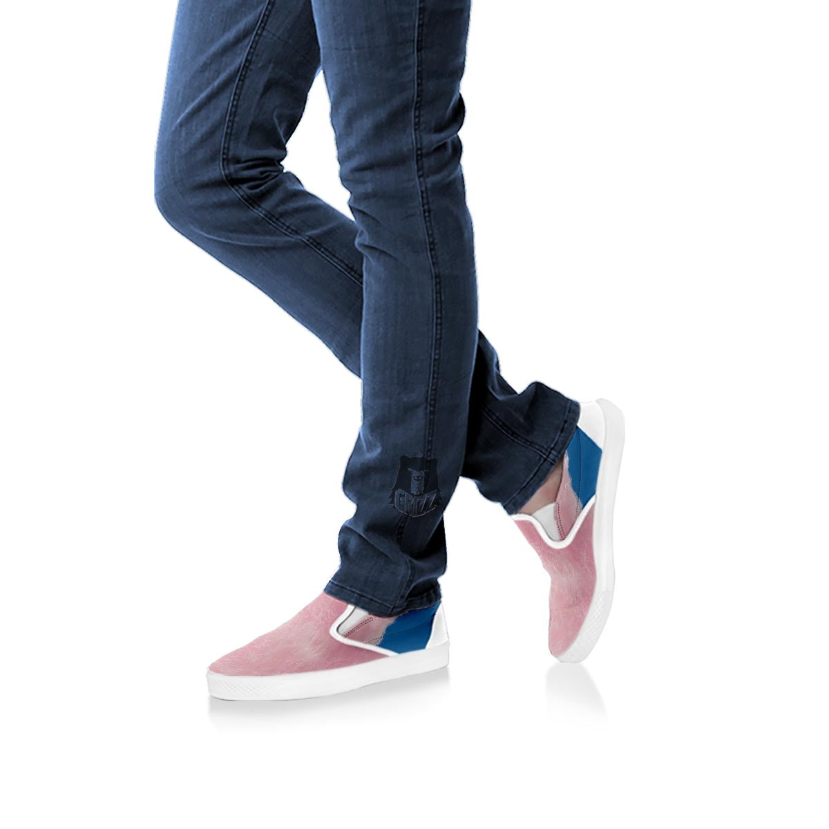 Cotton Candy Sweet Print White Slip On Shoes-grizzshop