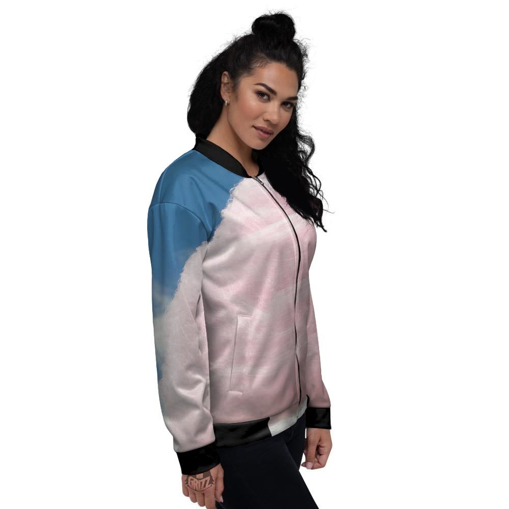 Cotton Candy Sweet Print Women's Bomber Jacket-grizzshop