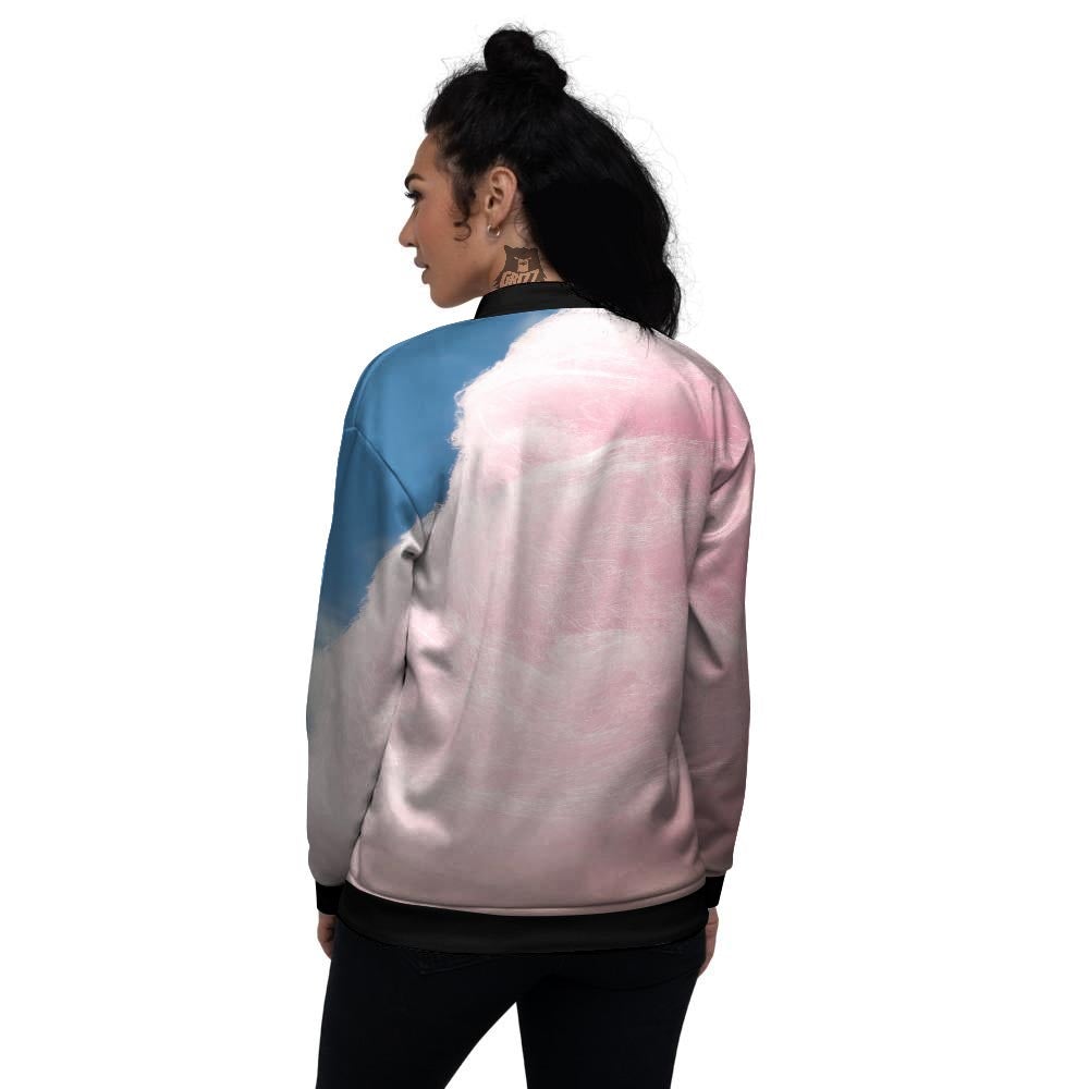 Cotton Candy Sweet Print Women's Bomber Jacket-grizzshop