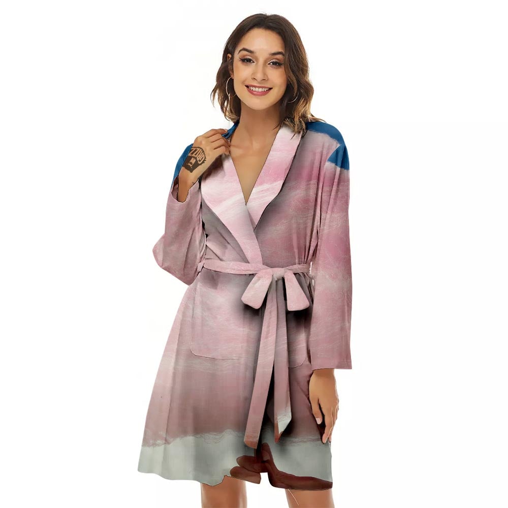 Cotton Candy Sweet Print Women's Robe-grizzshop